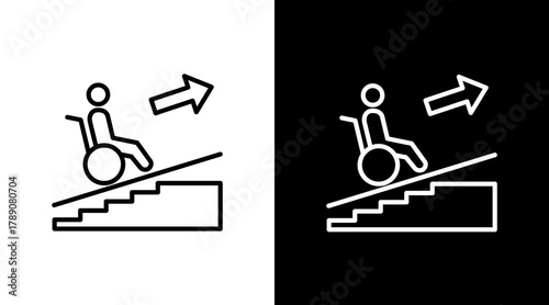 Disability Friendly Infrastructure  White Icon Set Design