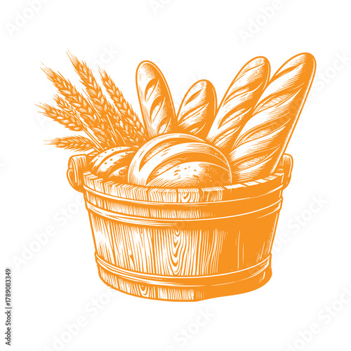 A basket overflowing with freshly baked bread