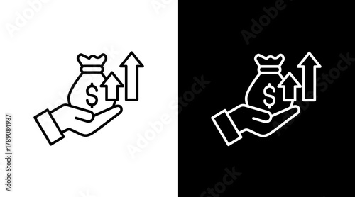 Revenue Growth  White Icon Set Design