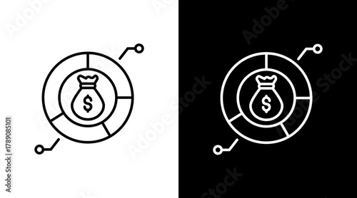 Budget Allocation  White Icon Set Design