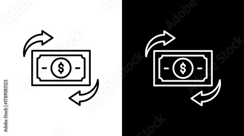 Cash Flow  White Icon Set Design