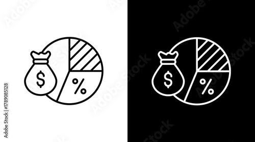 Profit Margin  White Icon Set Design