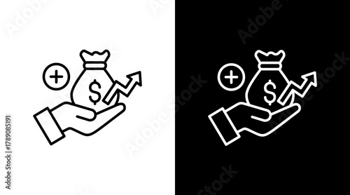 Net Income  White Icon Set Design