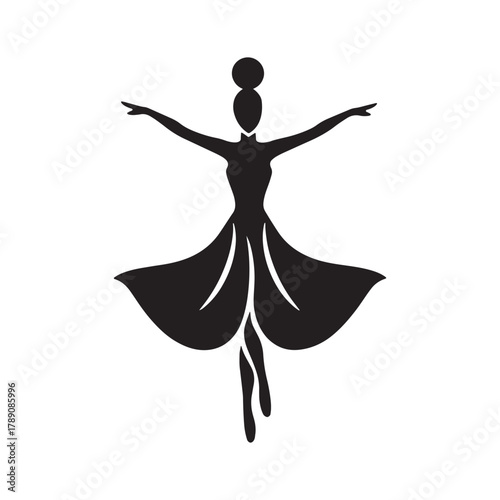 female dancer silhouette vector illustration 