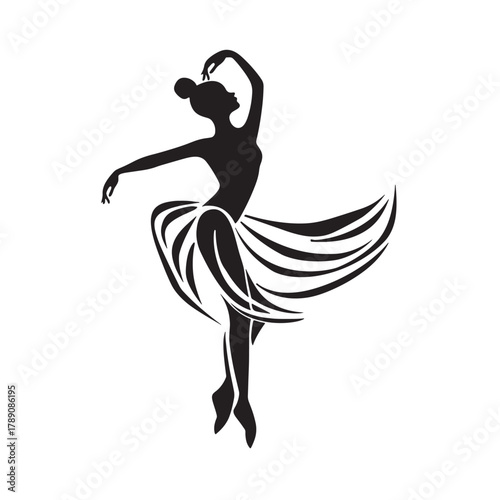 female dancer silhouette vector illustration 