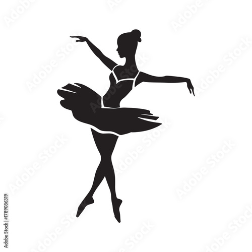 ballerina silhouette vector illustration 