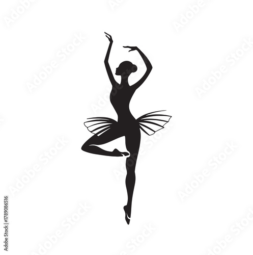ballerina silhouette vector illustration 