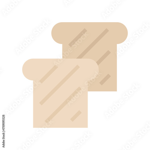 toast flat vector illustration isolated on white background