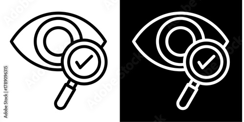 Eye Examination Icon Set White Style Collection