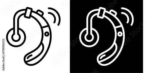 Hearing Aid Icon Set White Style Collection