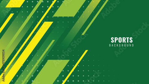 Dynamic Sport Background Template with Abstract Brush and Colorful Overlap Design