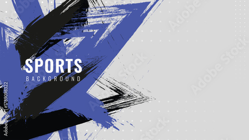 Dynamic Sport Background Template with Abstract Brush and Colorful Overlap Design