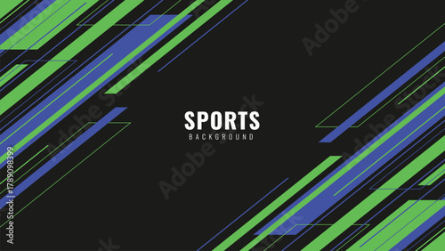Dynamic Sport Background Template with Abstract Brush and Colorful Overlap Design