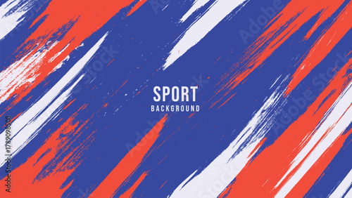Dynamic Sport Background Template with Abstract Brush and Colorful Overlap Design