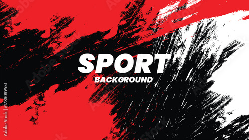 Dynamic Sport Background Template with Abstract Brush and Colorful Overlap Design