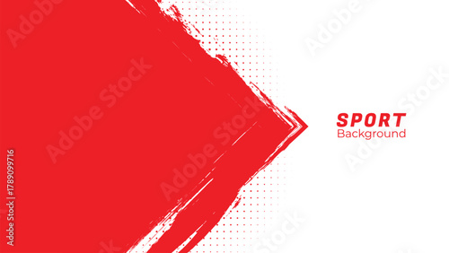 Dynamic Sport Background Template with Abstract Brush and Colorful Overlap Design