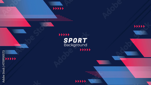 Dynamic Sport Background Template with Abstract Brush and Colorful Overlap Design