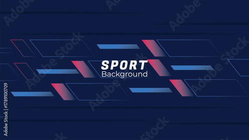 Dynamic Sport Background Template with Abstract Brush and Colorful Overlap Design