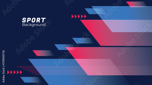 Dynamic Sport Background Template with Abstract Brush and Colorful Overlap Design