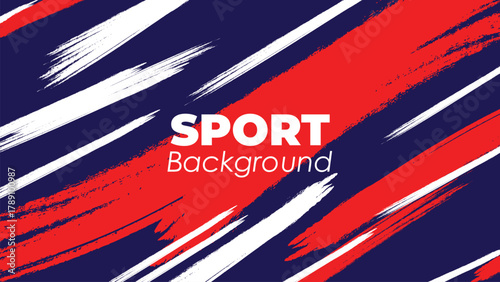 Dynamic Sport Background Template with Abstract Brush and Colorful Overlap Design