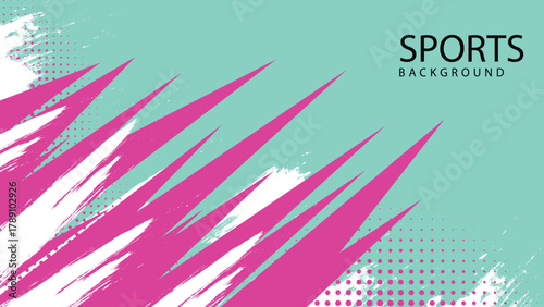 Dynamic Sport Background Template with Abstract Brush and Colorful Overlap Design