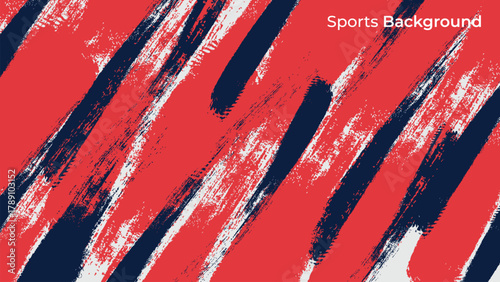 Dynamic Sport Background Template with Abstract Brush and Colorful Overlap Design
