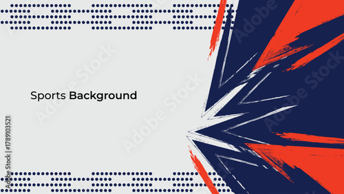 Dynamic Sport Background Template with Abstract Brush and Colorful Overlap Design
