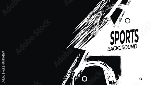 Dynamic Sport Background Template with Abstract Brush and Colorful Overlap Design