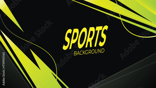 Dynamic Sport Background Template with Abstract Brush and Colorful Overlap Design