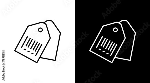 Barcode Label  White Icon Set Design