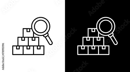 Search  White Icon Set Design