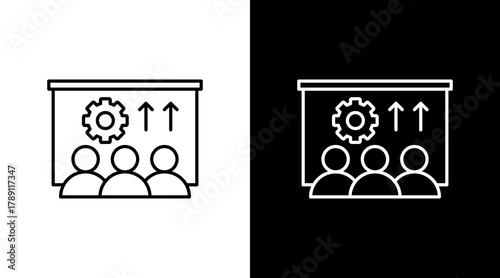 Capacity Building  White Icon Set Design