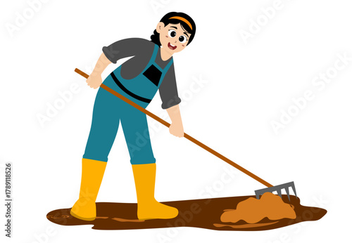 Agricultural worker. Farmers Characters Harvesting on Farm. Farming, harvesting, collecting vegetables. Diverse people, man and woman farm workers cartoon character set with different occupation. 