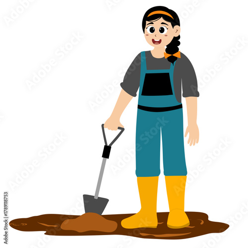 Agricultural worker. Farmers Characters Harvesting on Farm. Farming, harvesting, collecting vegetables. Diverse people, man and woman farm workers cartoon character set with different occupation. 