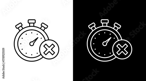 Deadline Passed  White Icon Set Design