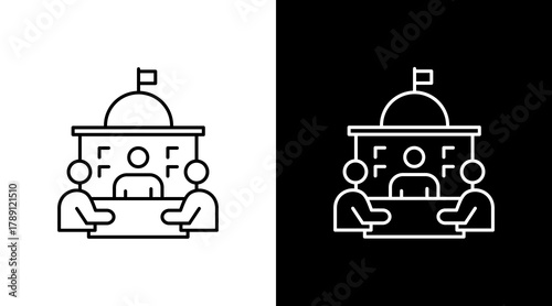 Team Discussion  White Icon Set Design