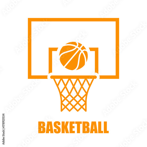 Basketball motif icon design. Basketball hoop and ball icon.
