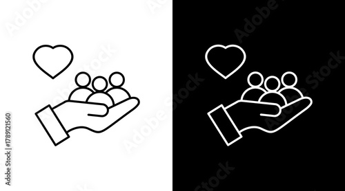 Social Services  White Icon Set Design