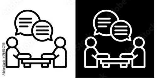 Debriefing  Icon Set White Style Collection