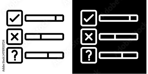 Polling  Icon Set White Style Collection