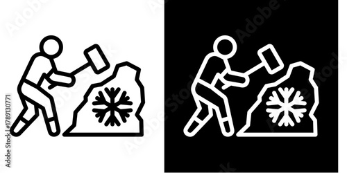 Ice Breaker  Icon Set White Style Collection