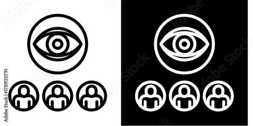 Observation  Icon Set White Style Collection