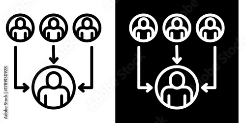 Foto Group Influence  Icon Set White Style Collection