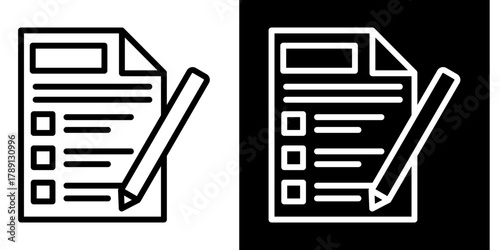 Report  Icon Set White Style Collection