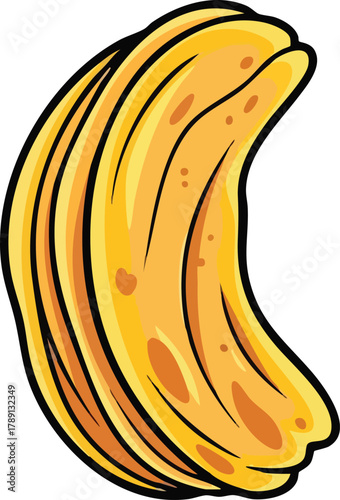 Stack of Golden Yellow Tortillas or Crepes Isolated on White Background Simple Cartoon Style