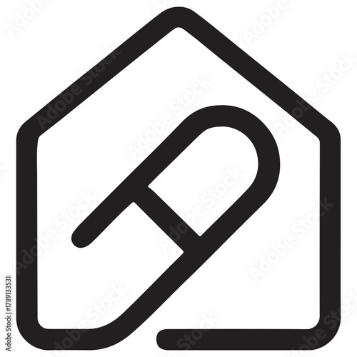 Modern abstract house logo design with letter a inside