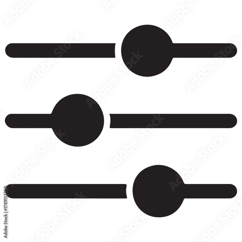 Three horizontal sliders with circular knobs representing control settings or adjustments