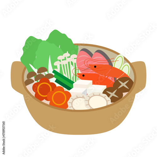 海鮮鍋のイラスト素材