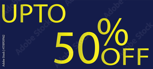 Dynamic up to fifty percent off sale banner design featuring bold typography and vibrant cmyk colors for maximum retail impact