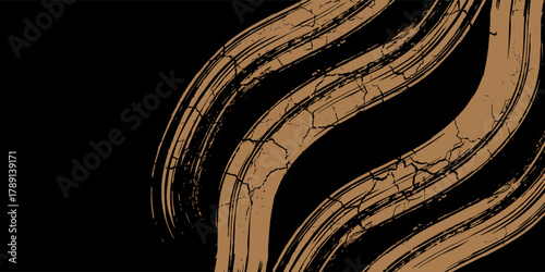 brown black brush car sticker wrap abstract banner pattern sporty lines black brown grunge color combination brush motorsport racing pattern, Modern.